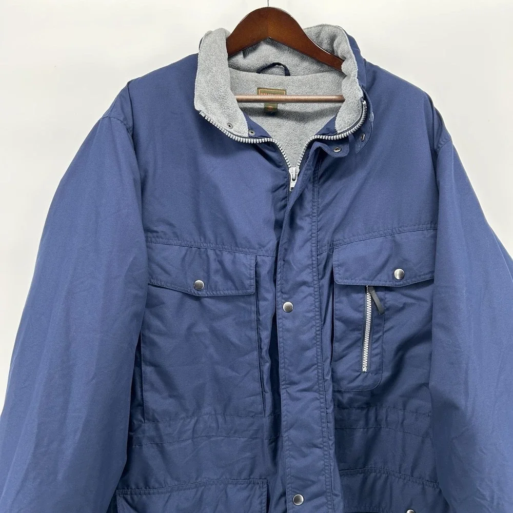 Boulder Creek Expedition Parka Mens 3XLT Blue Fleece Lined Jacket No Hood Rugged